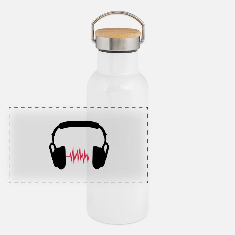 headphones Panoramic Thermal Bottle with Bamboo Lid