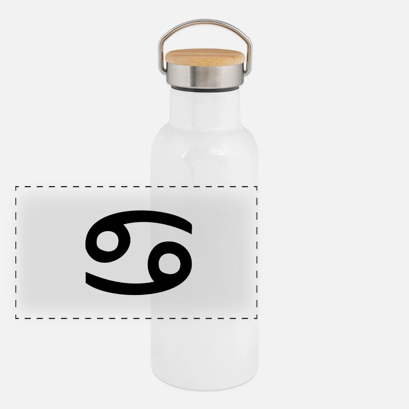 Sternzeichen Krebs Panorama Thermosflasche mit Bambusdeckel