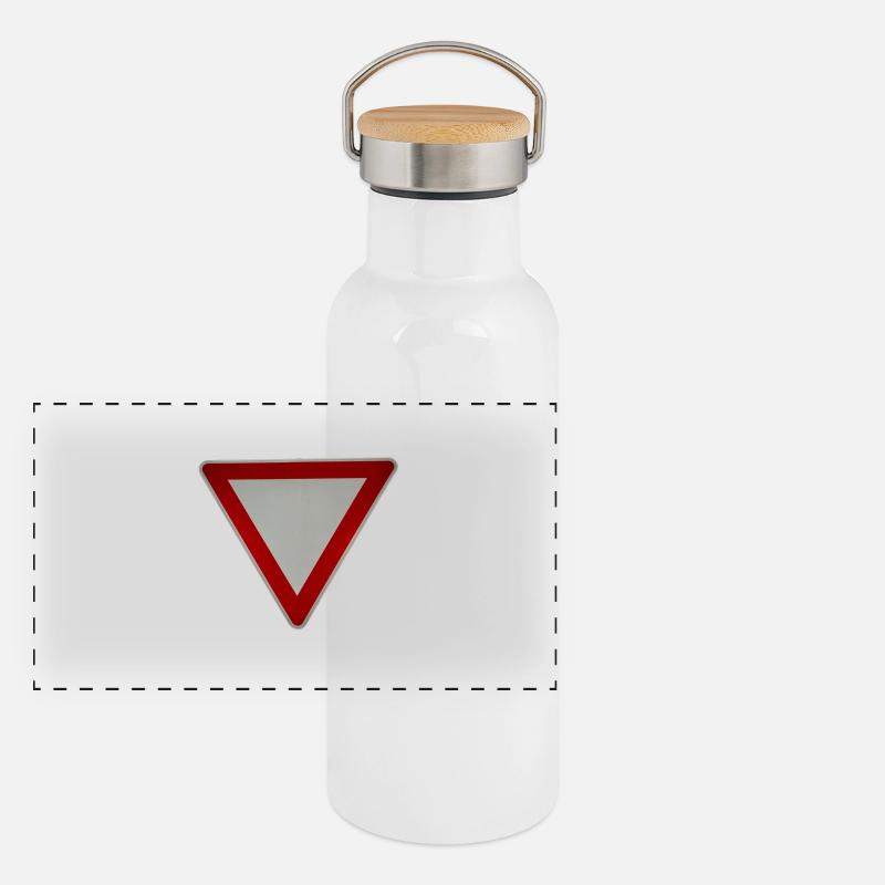 Vorfahrt achten Panorama Thermosflasche mit Bambusdeckel