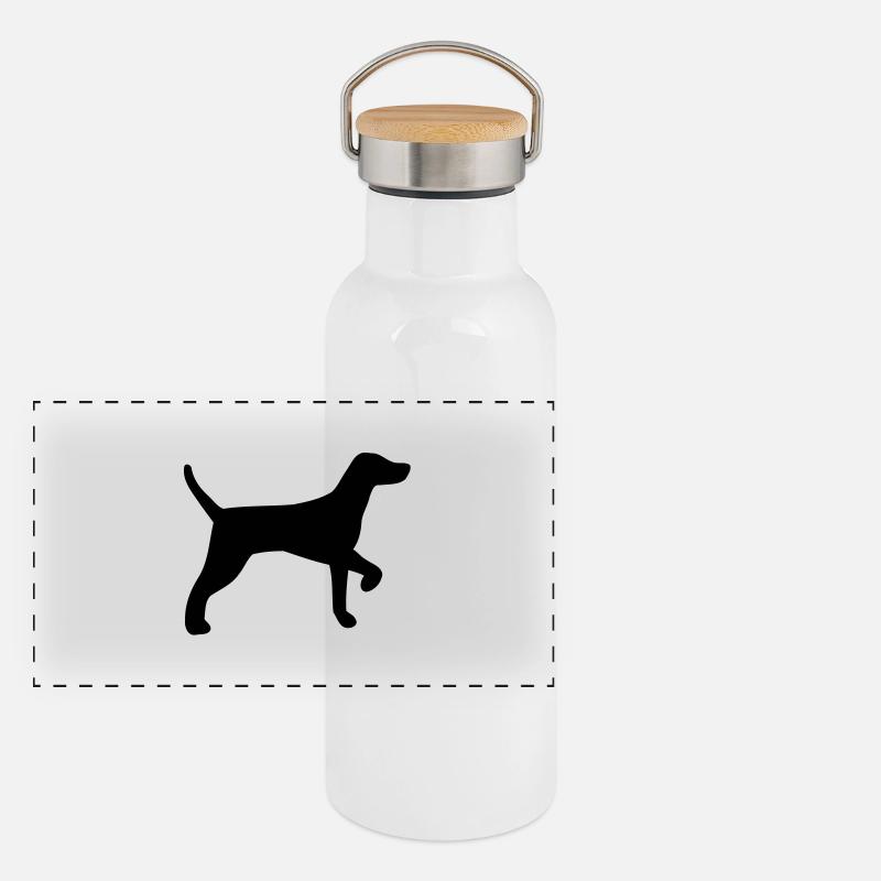 Jagdhund Panorama Thermosflasche mit Bambusdeckel