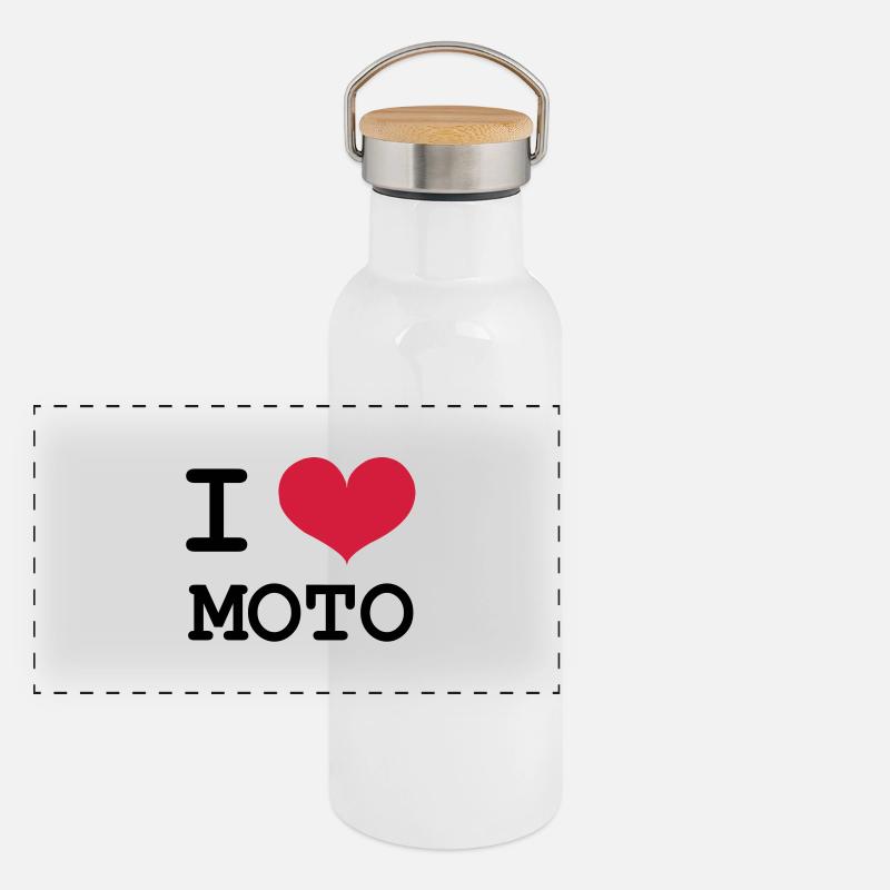 I Love Motorcycles! Panoramic Thermal Bottle with Bamboo Lid