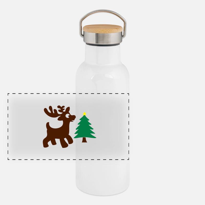 christmas day design Panoramic Thermal Bottle with Bamboo Lid