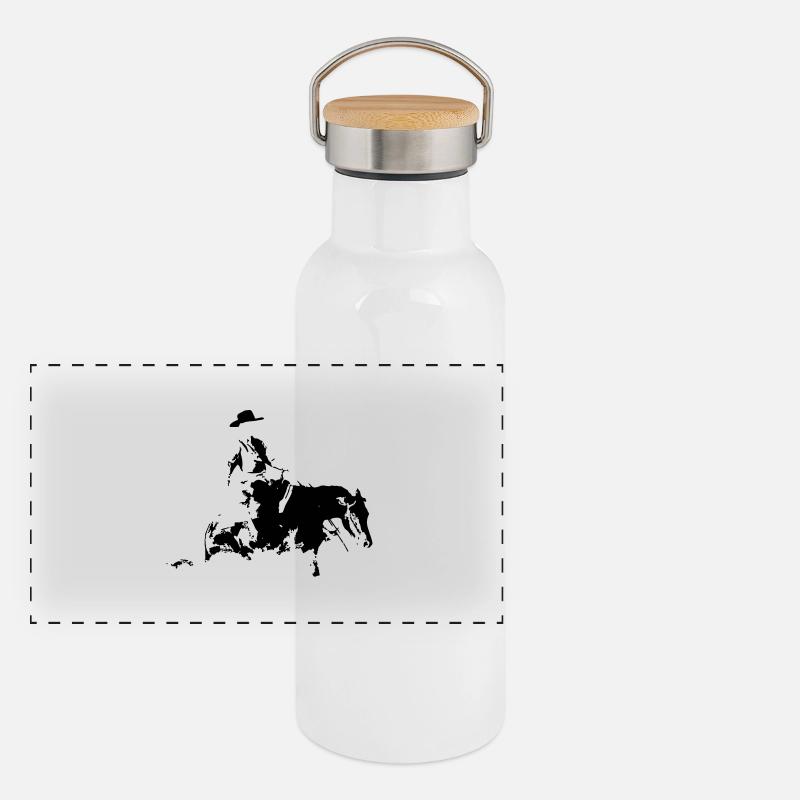 Coulissante arrêt Reining Silhouette Équitation Gourde isotherme avec bouchon en bambou