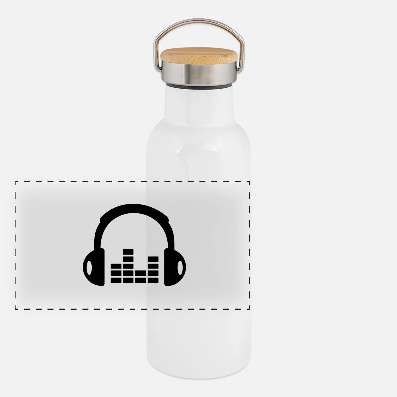Headphones Panoramic Thermal Bottle with Bamboo Lid