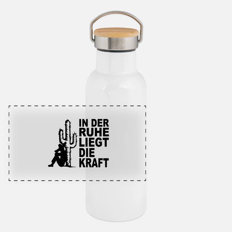 in der ruhe liegt die kraft Panorama Thermosflasche mit Bambusdeckel