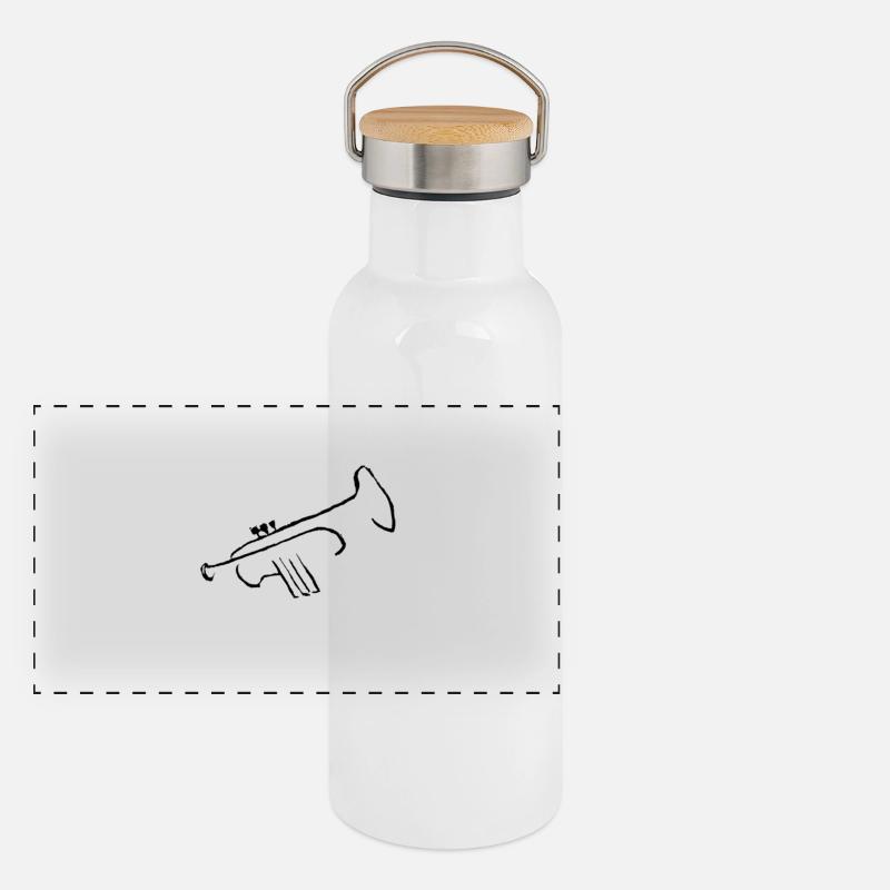 Trompete Panorama Thermosflasche mit Bambusdeckel