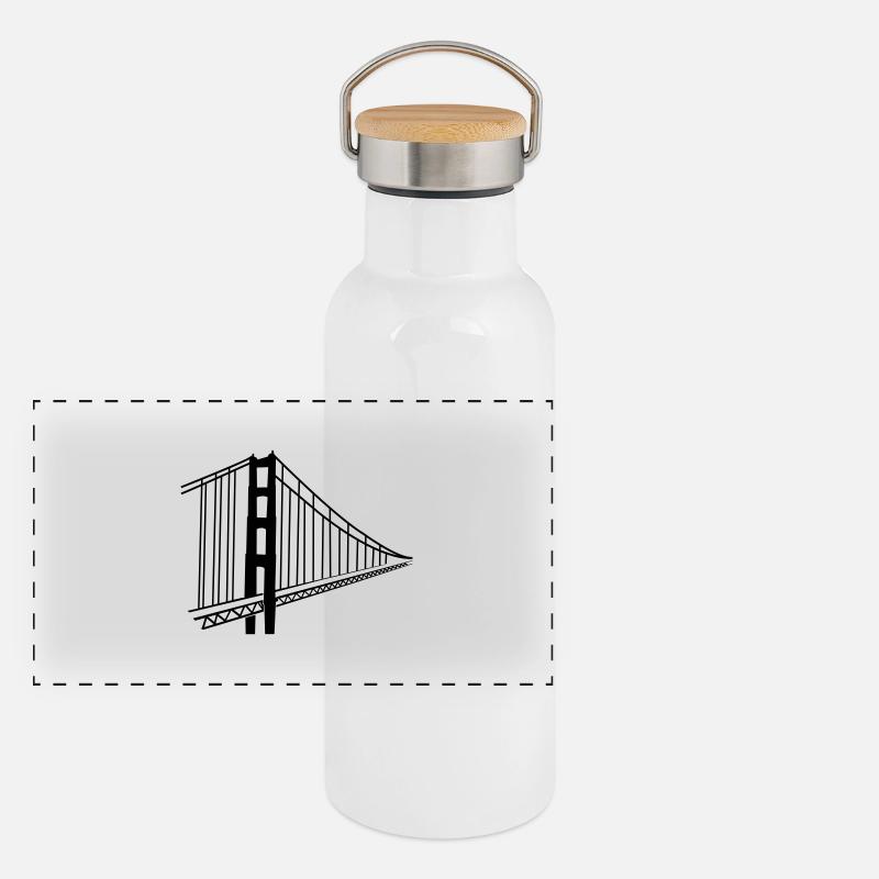 san_francisco Gourde isotherme avec bouchon en bambou