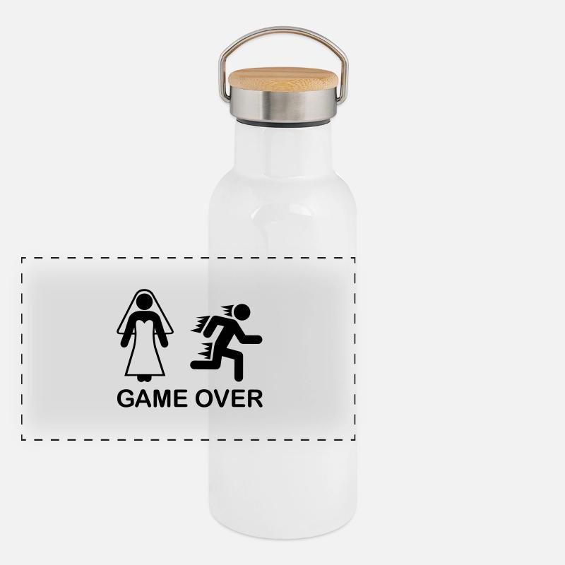 game_over_wedding_f1 Gourde isotherme avec bouchon en bambou