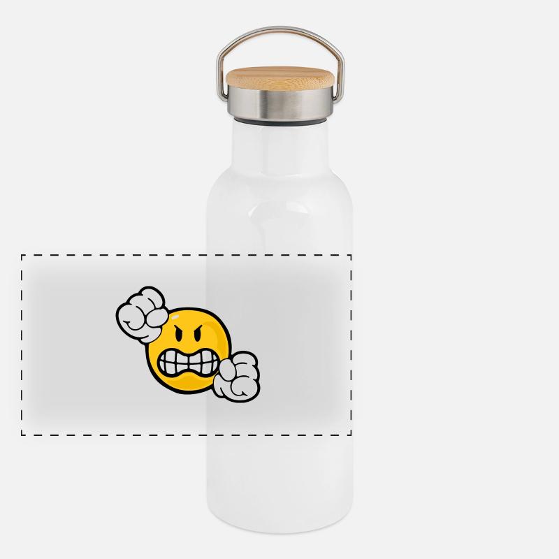Smiley Anger Panoramic Thermal Bottle with Bamboo Lid