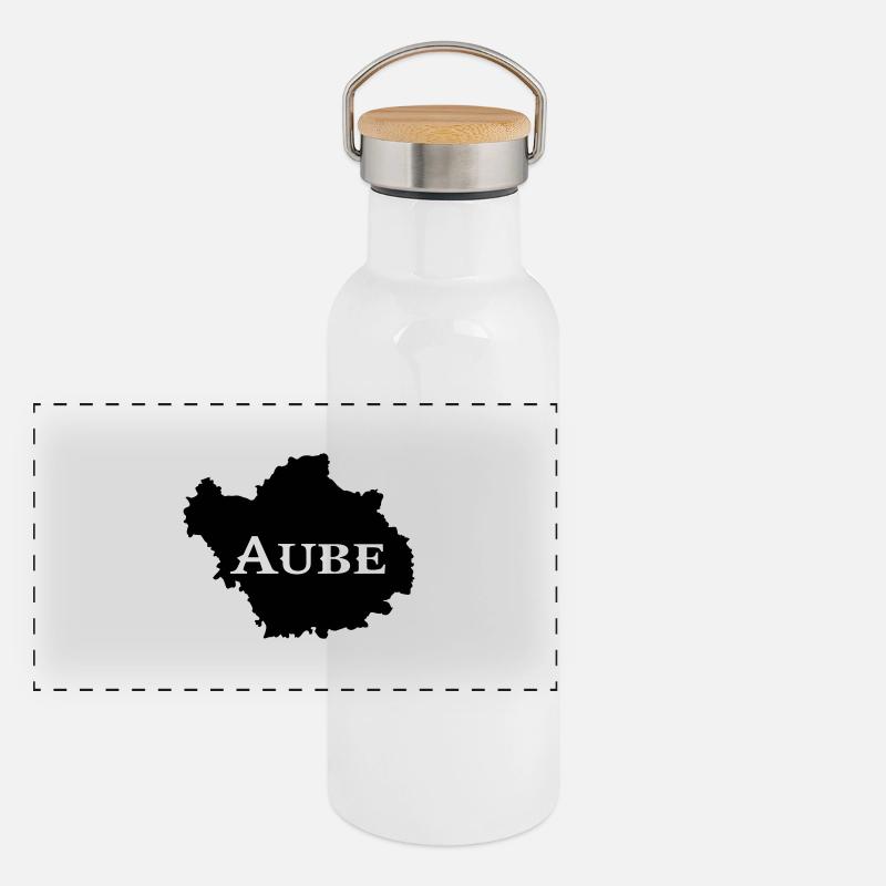 carte auboise département de l'Aube Gourde isotherme avec bouchon en bambou