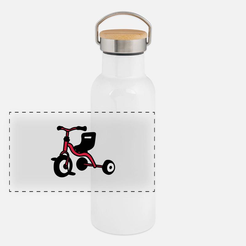 Dreirad Panorama Thermosflasche mit Bambusdeckel