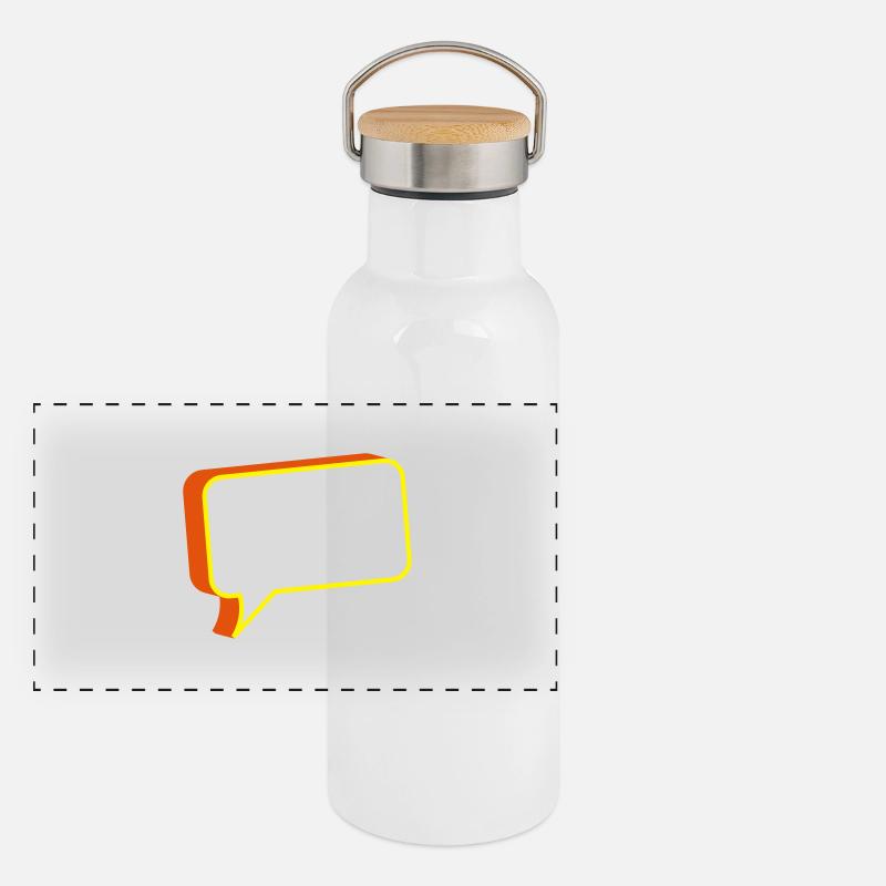 sprechblase 3d design Panorama Thermosflasche mit Bambusdeckel