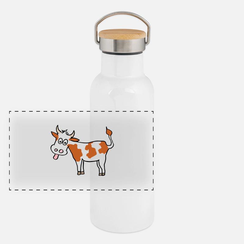 vache drôle Gourde isotherme avec bouchon en bambou