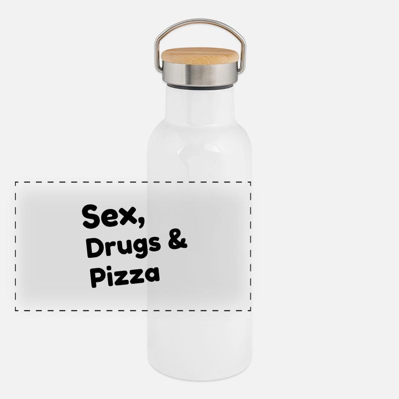 Pizza / Pizzaiolo / Pizza Chef / Pizzachef Panoramic Thermal Bottle with Bamboo Lid