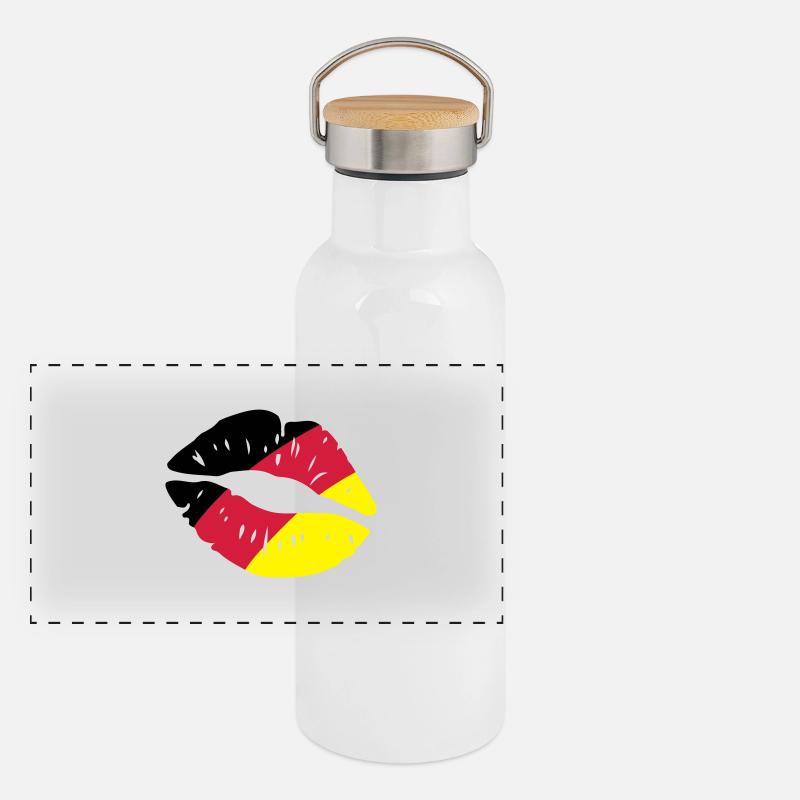 germany kiss lips Panorama Thermosflasche mit Bambusdeckel