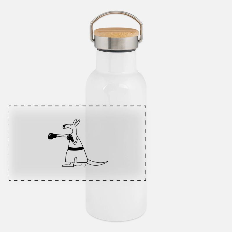 Kangaroo Panorama Thermosflasche mit Bambusdeckel