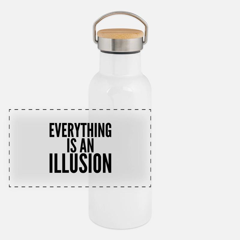 Everything is an Illusion. Panoramic Thermal Bottle with Bamboo Lid