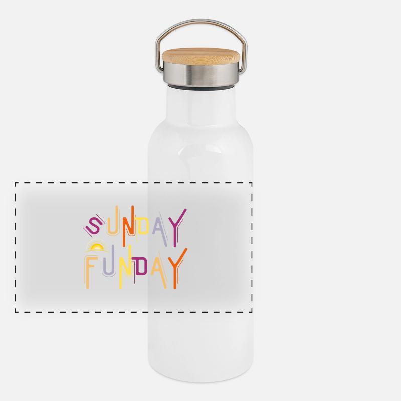 Sunday Funday - Funny Drinking Panoramic Thermal Bottle with Bamboo Lid