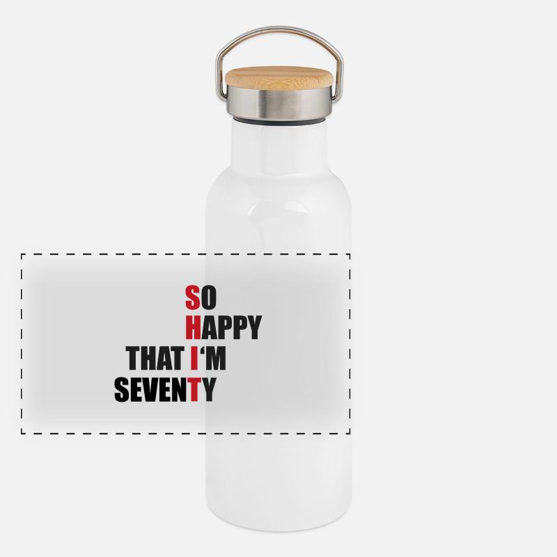 70th birthday Panoramic Thermal Bottle with Bamboo Lid