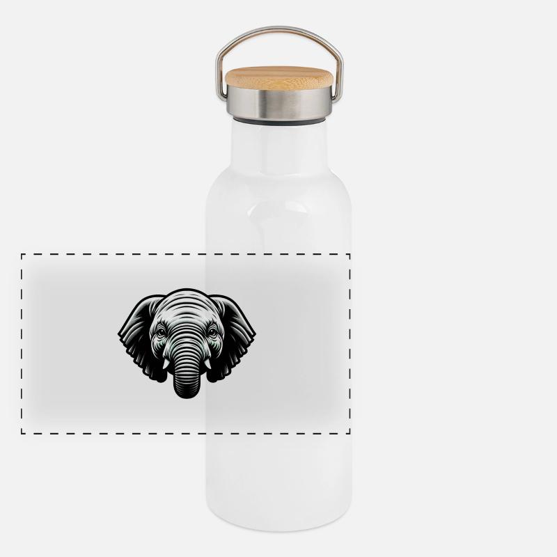 Bébé éléphant Gourde isotherme avec bouchon en bambou