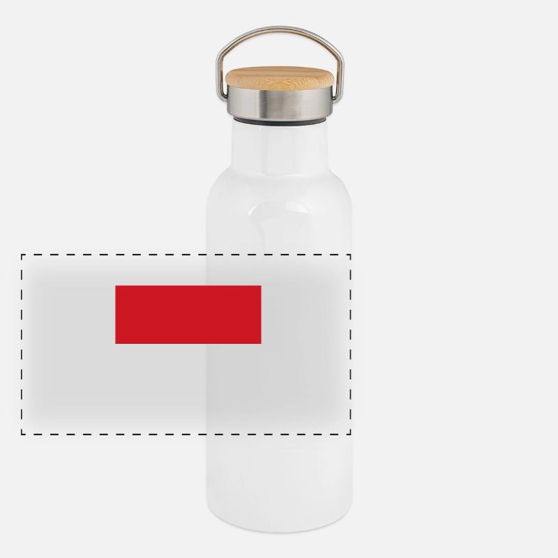 Flagge von Monaco / Drapeau Monaco Panorama Thermosflasche mit Bambusdeckel