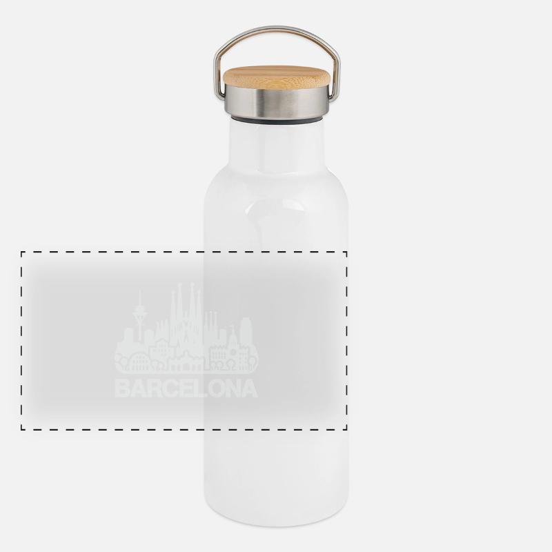 Horizon de Barcelone Gourde isotherme avec bouchon en bambou