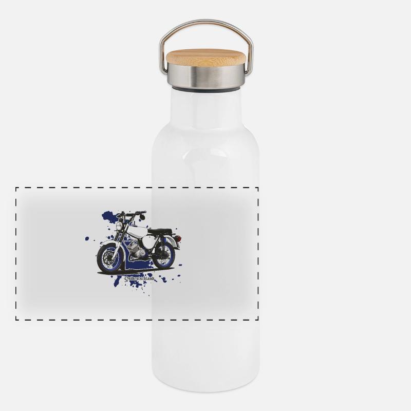 S51 (weiß) // Illustration Panorama Thermosflasche mit Bambusdeckel