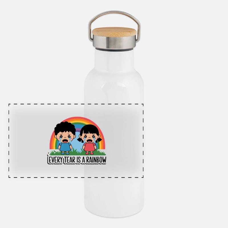 CRYING CHILDREN Panoramic Thermal Bottle with Bamboo Lid
