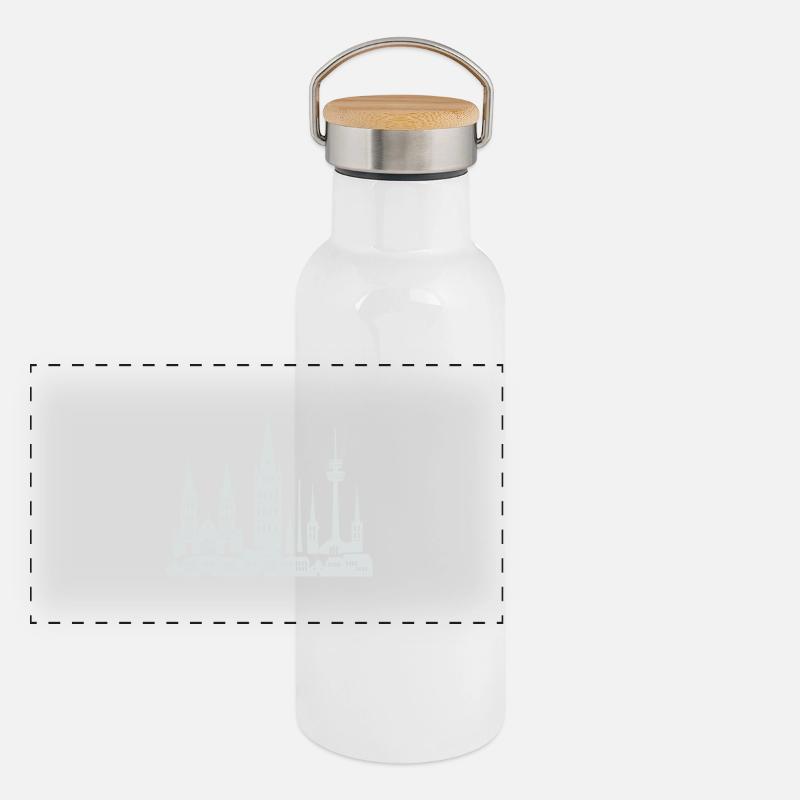 Bonn Skyline Panoramic Thermal Bottle with Bamboo Lid