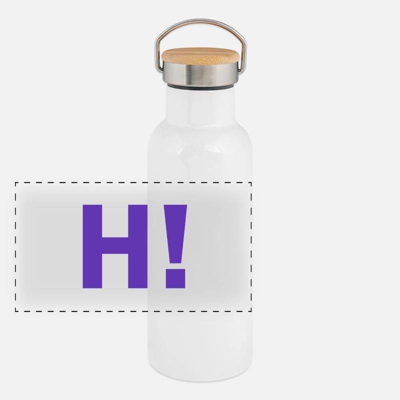 H-Ausrufezeichen Panorama Thermosflasche mit Bambusdeckel