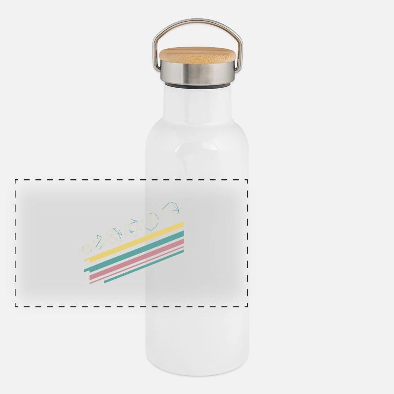 Rétro minimaliste polyédrique jeu de dés de table RPG Gourde isotherme avec bouchon en bambou