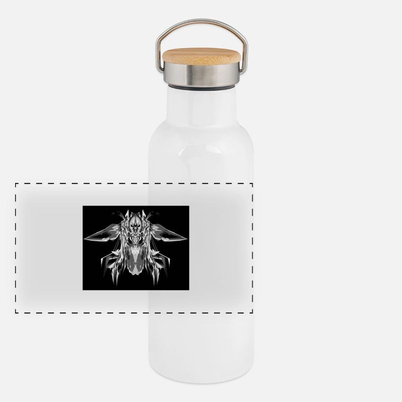 Black and white art Panoramic Thermal Bottle with Bamboo Lid