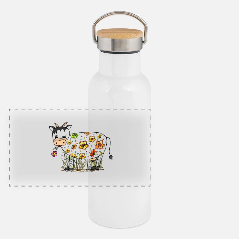 Cow Panoramic Thermal Bottle with Bamboo Lid