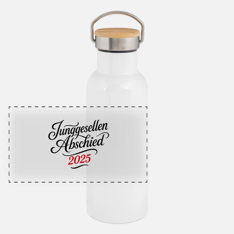 Junggesellenabschied 2025 Jga Panorama Thermosflasche mit Bambusdeckel