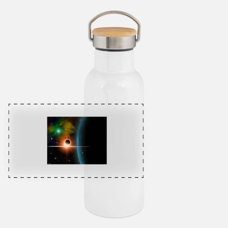 Planete Gourde isotherme avec bouchon en bambou