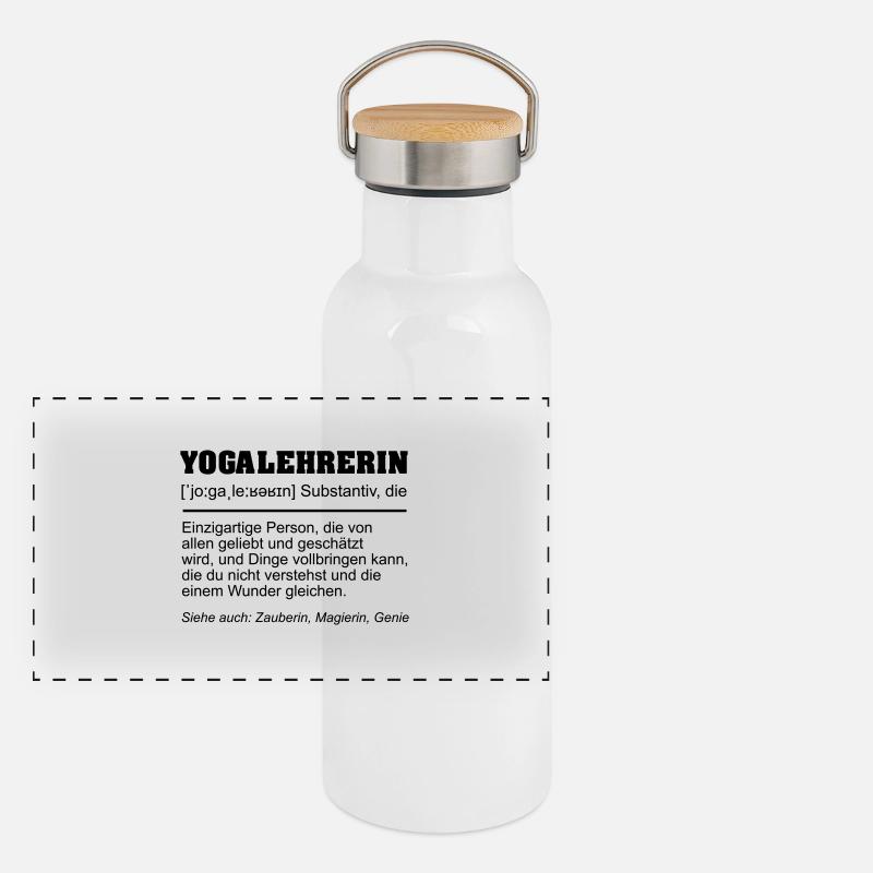 Yogalehrerin Definition lustig - Panorama Thermosflasche mit Bambusdeckel - Weiß