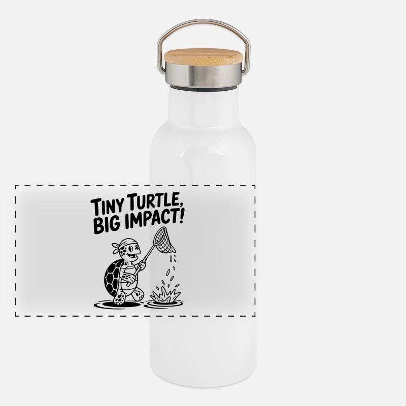 Small turtle but big impact Panoramic Thermal Bottle with Bamboo Lid