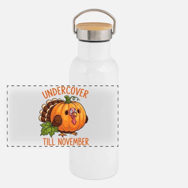 Undercover Truthahn Panorama Thermosflasche mit Bambusdeckel
