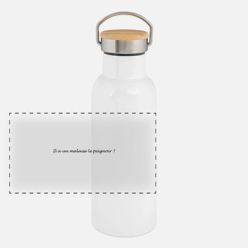 Fühlt er sich im Bademantel unwohl? Panorama Thermosflasche mit Bambusdeckel