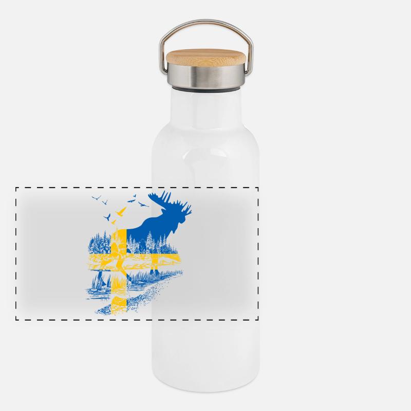 SUÈDE MOOSE Gourde isotherme avec bouchon en bambou