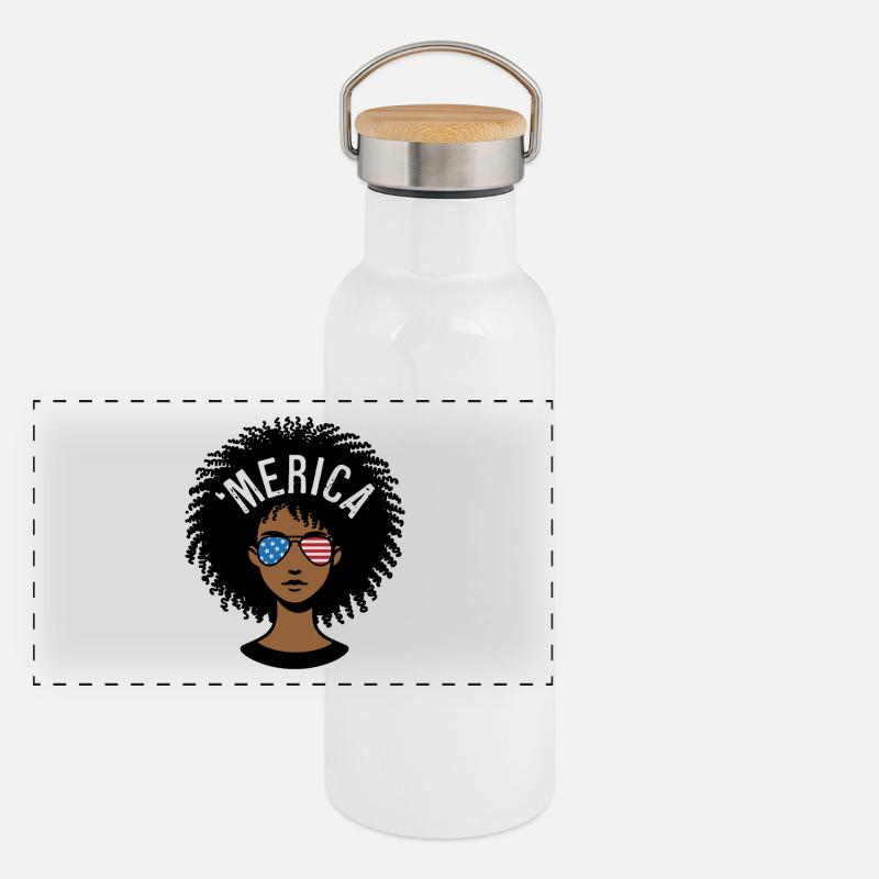 'merica Afro Panoramic Thermal Bottle with Bamboo Lid