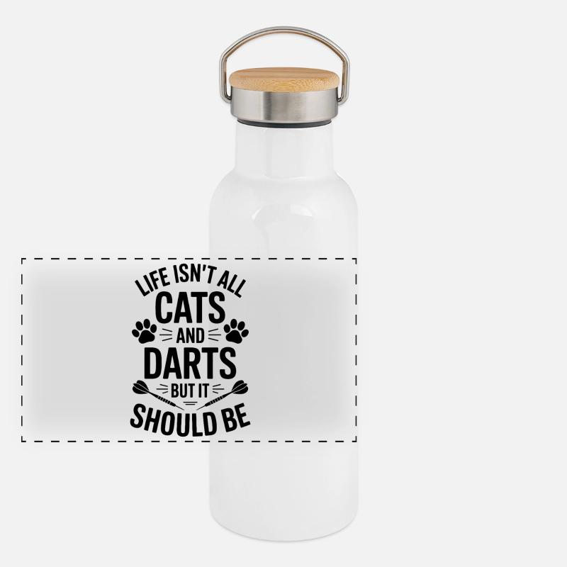 Fléchettes Dire Chats Fléchettes Drôles Fléchettes Cadeau Gourde isotherme avec bouchon en bambou