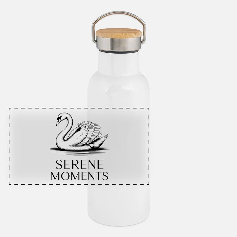 Serene Moments Swan Elegance Panoramic Thermal Bottle with Bamboo Lid