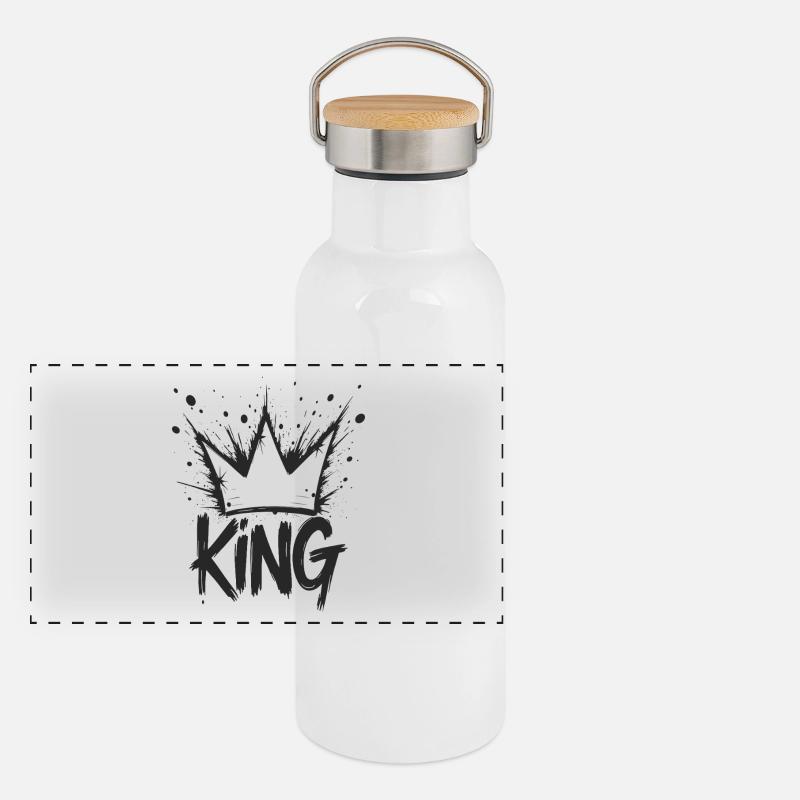 König Krone Splash King Crown Panorama Thermosflasche mit Bambusdeckel