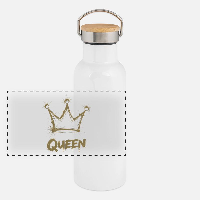 Couronne de reine Splash Gourde isotherme avec bouchon en bambou