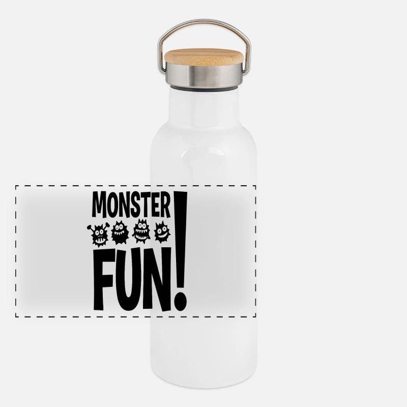 Monster Fun Panorama Thermosflasche mit Bambusdeckel