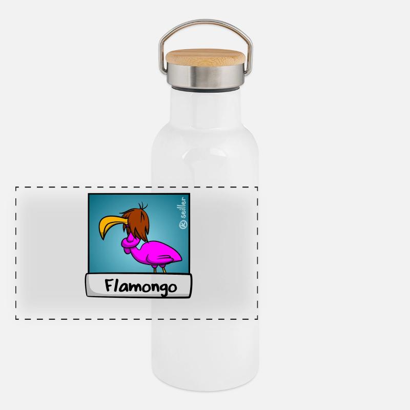 Was Ist Pink Und Behindert - Premium Edition Panorama Thermosflasche mit Bambusdeckel