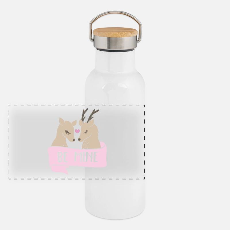 Be mine Rehe Panorama Thermosflasche mit Bambusdeckel