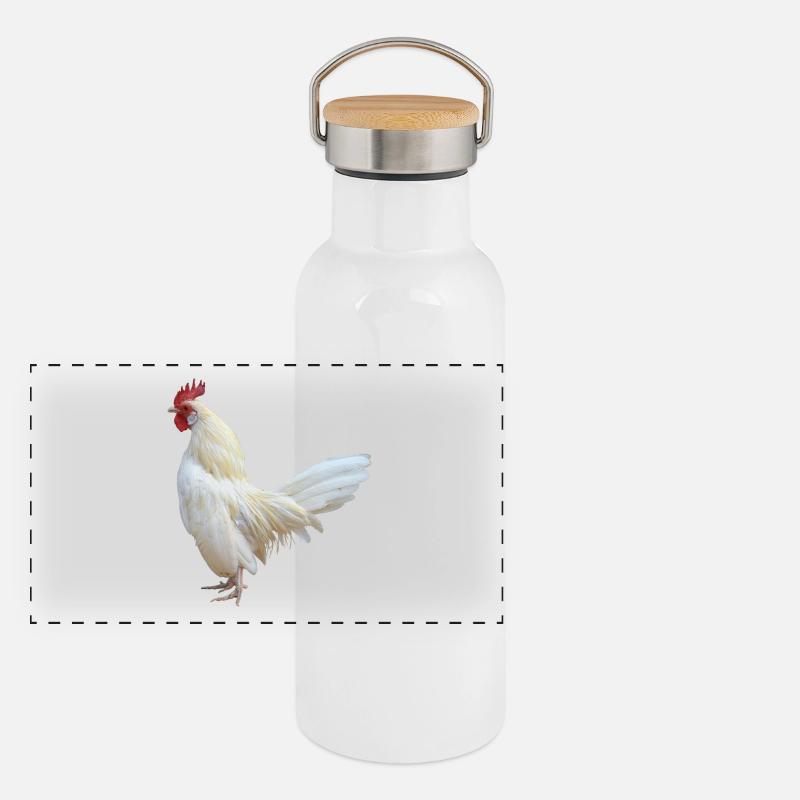 cock chicken chicken cock Panoramic Thermal Bottle with Bamboo Lid