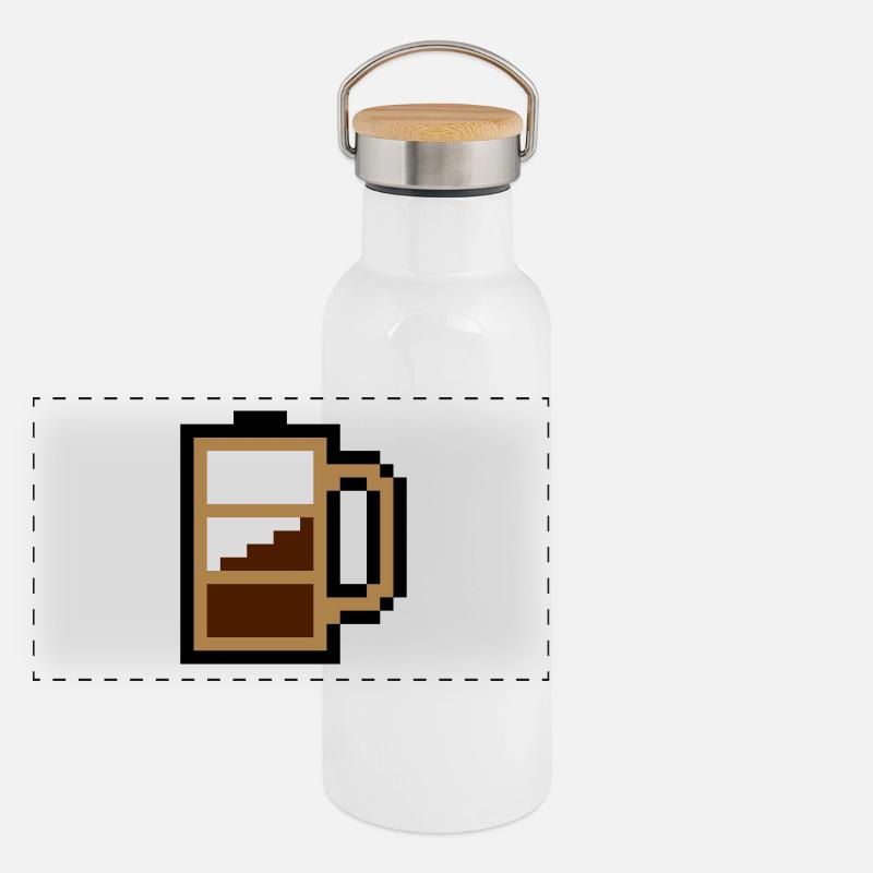 Batterie / Kaffee Panorama Thermosflasche mit Bambusdeckel